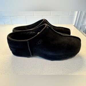UGG Black Suede Cottage Clogs